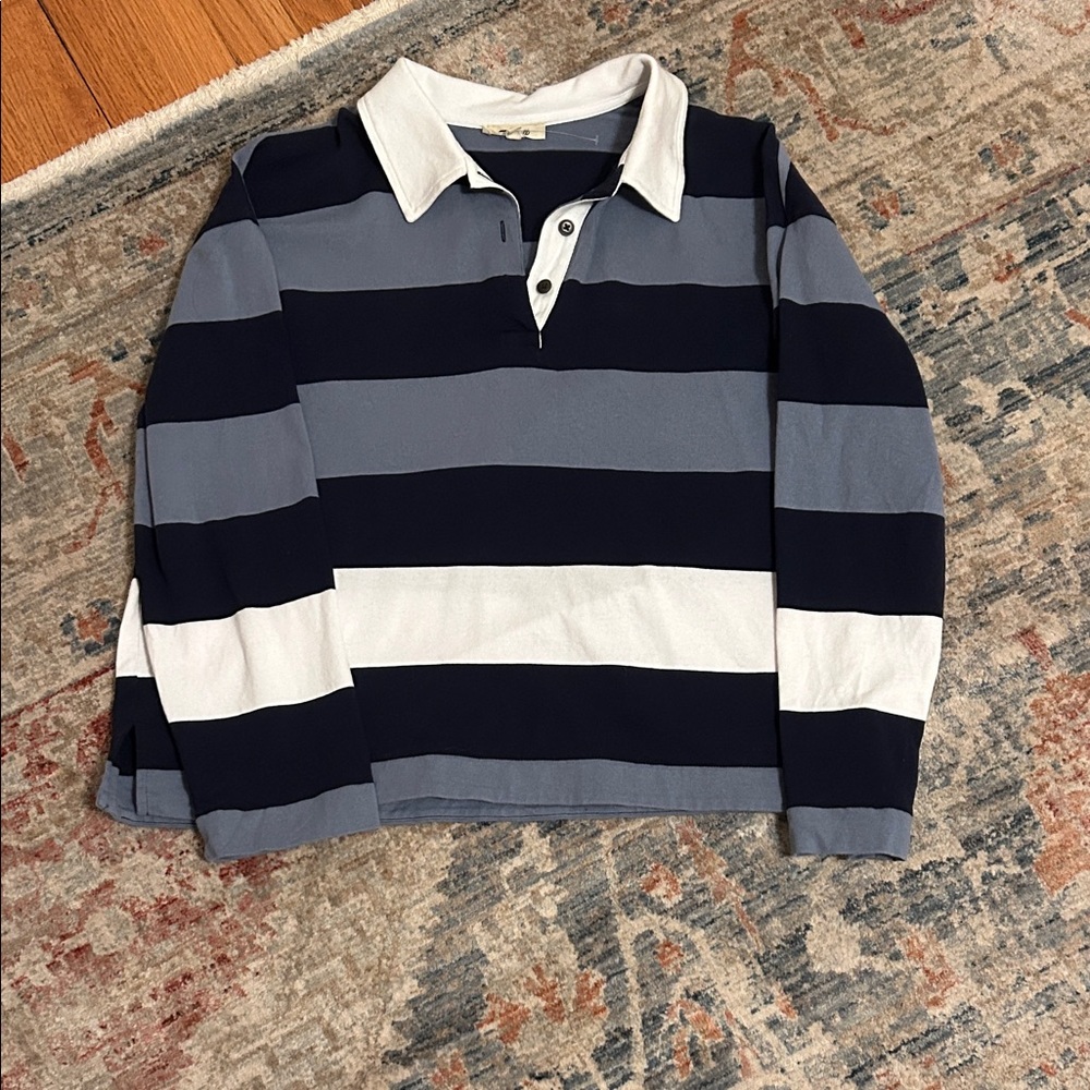 Madewell Rugby Long-Sleeve Polo Shirt size Medium